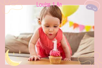 Exemple de cadre rose pour les un an d’un enfant